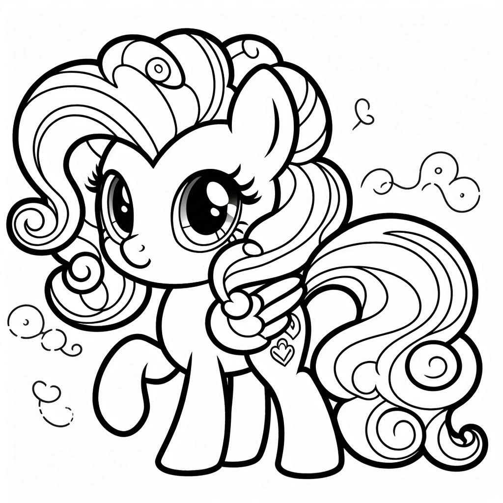 Pony Pinkie Pie kleurplaat