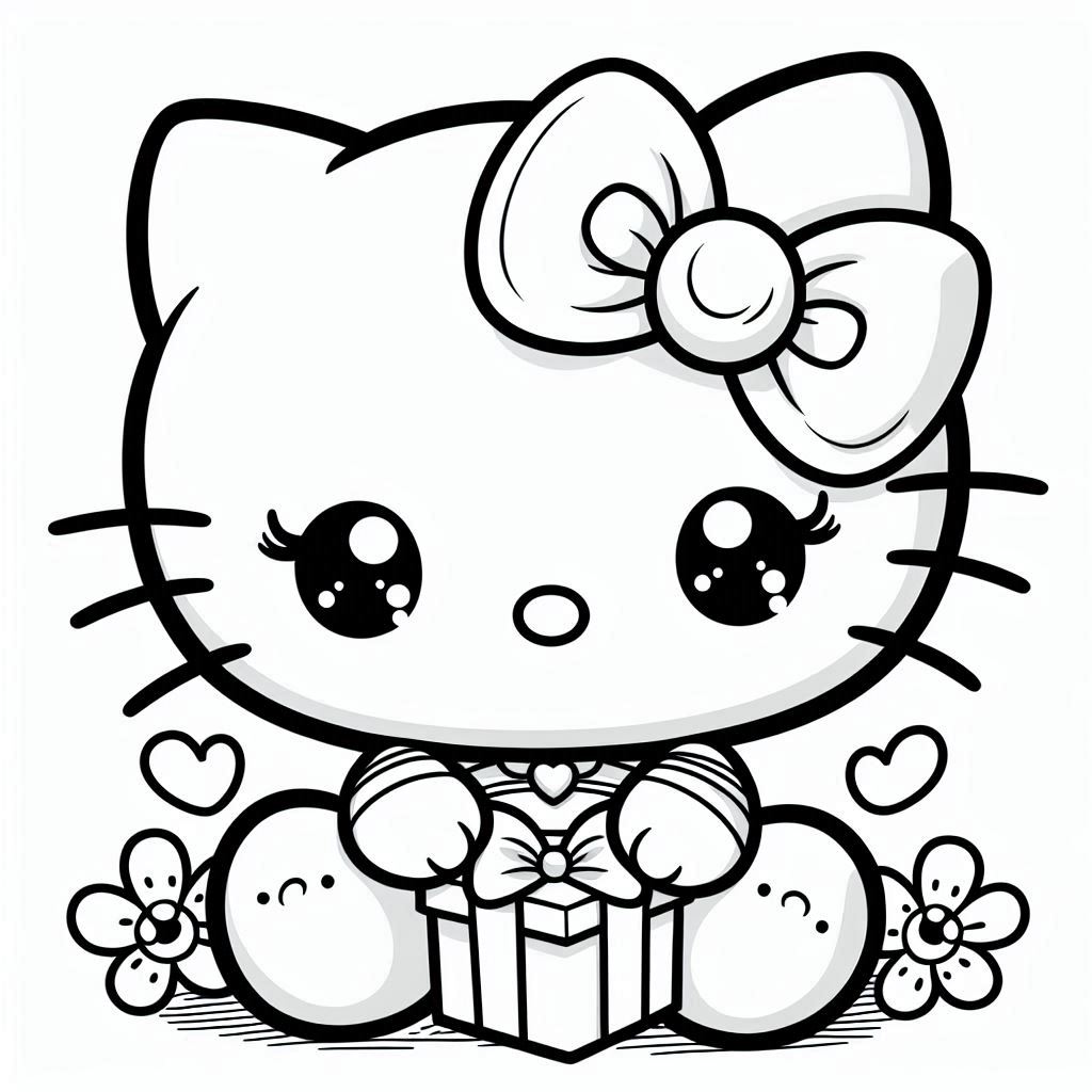 Printbare Hello kitty tekening