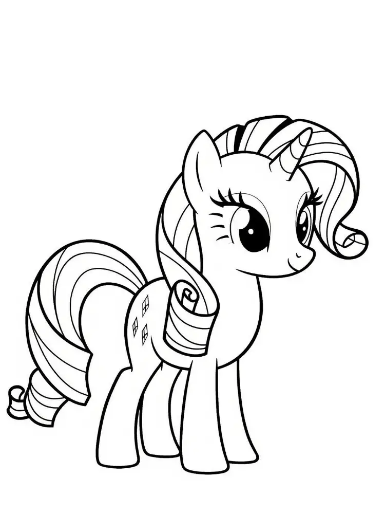 My little pony kleurplaat 8 Rarity eenhoorn kleurplaat
