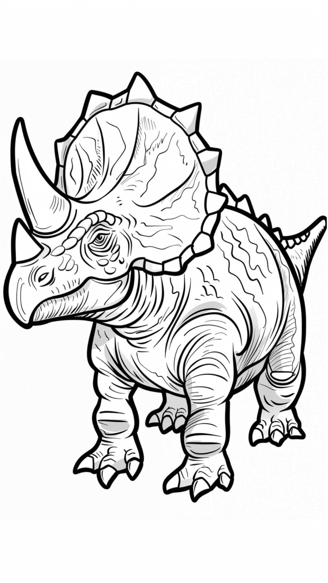 Triceratops kleurplaat voor kinderen