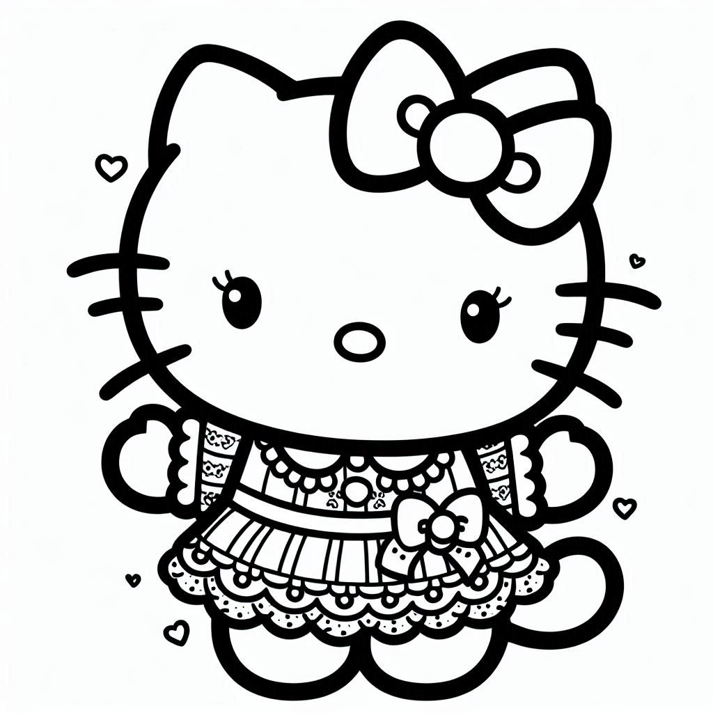 Unieke kleurplaten Hello kitty