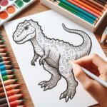 Dinosaurus kleurplaat thumbnail