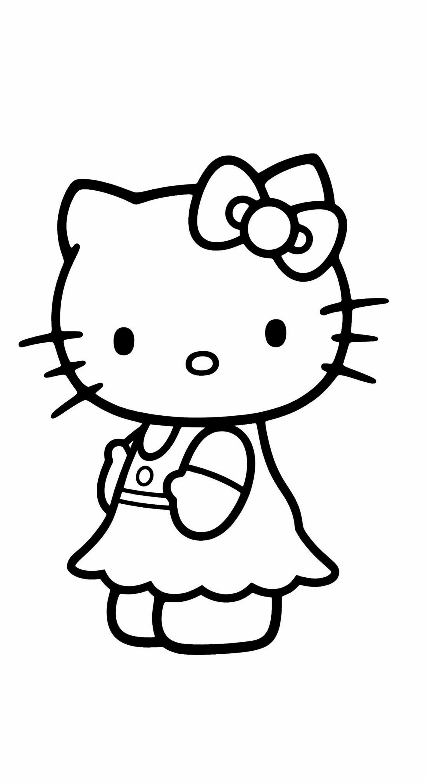 Hello kitty kleurplaat 9 hello kitty in haar simpele jurk kleurplaat