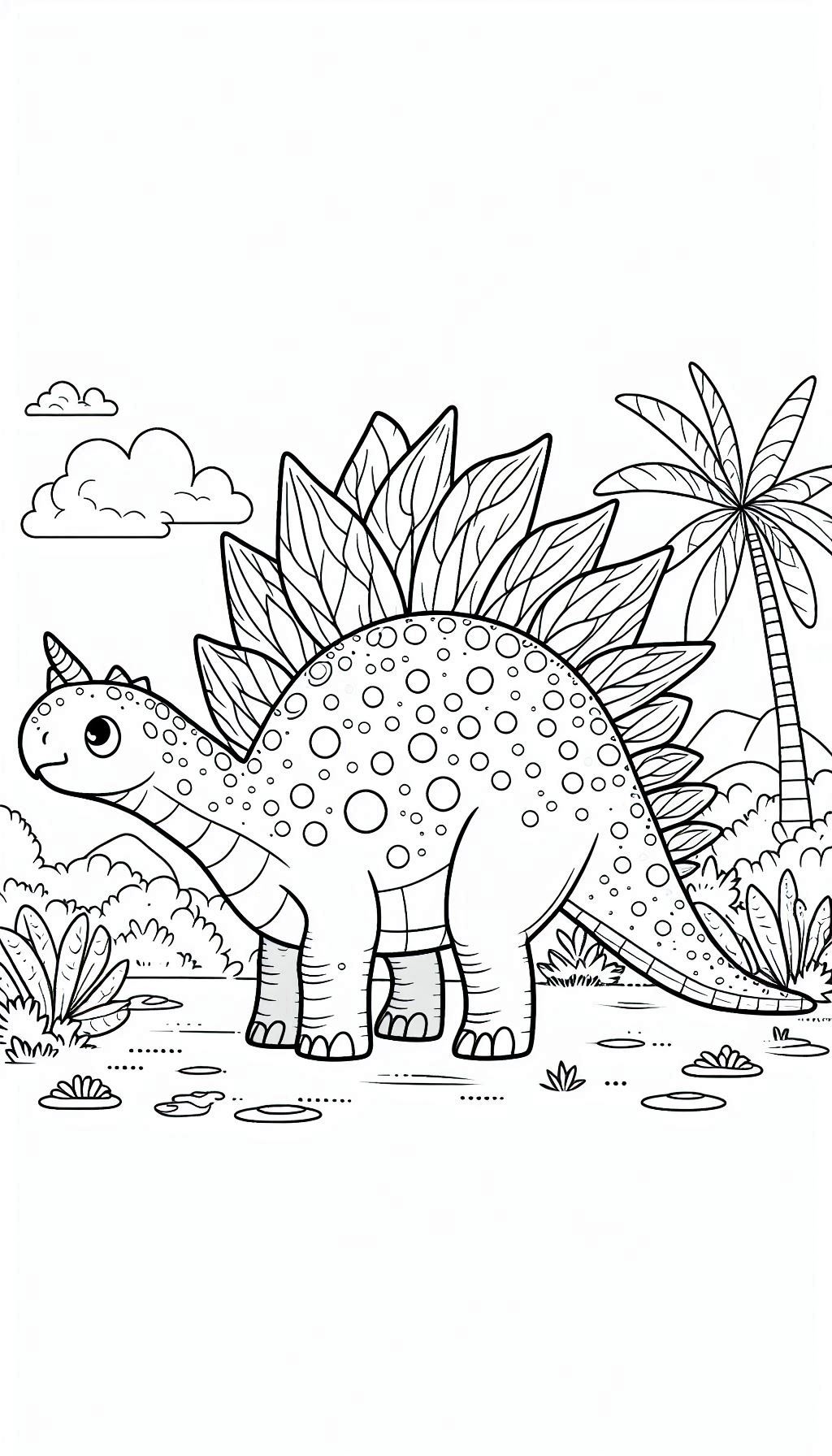 kleurplaat Stegosaurus tekening