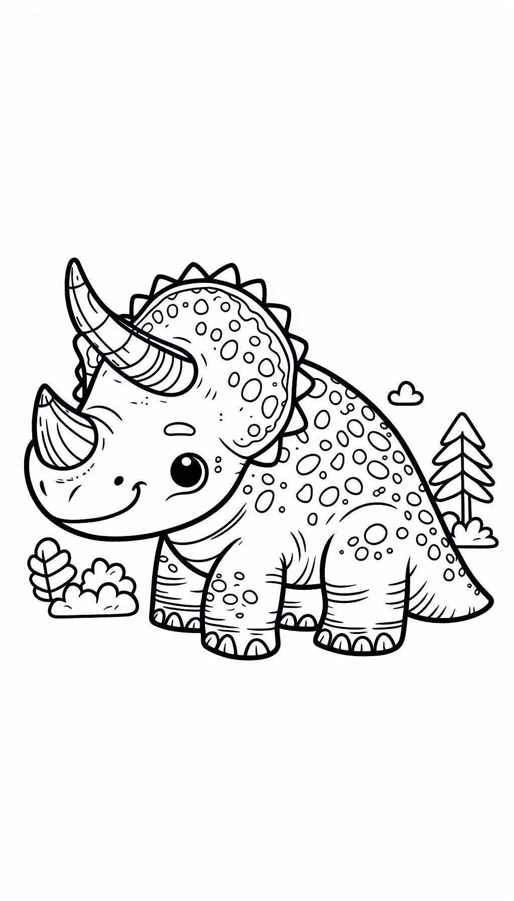 kleurplaat Triceratops gratis