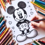 Mickey mouse kleurplaat thumbnail