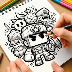 42 Brawl Stars de colorat pentru copii (Desene imprimabile)