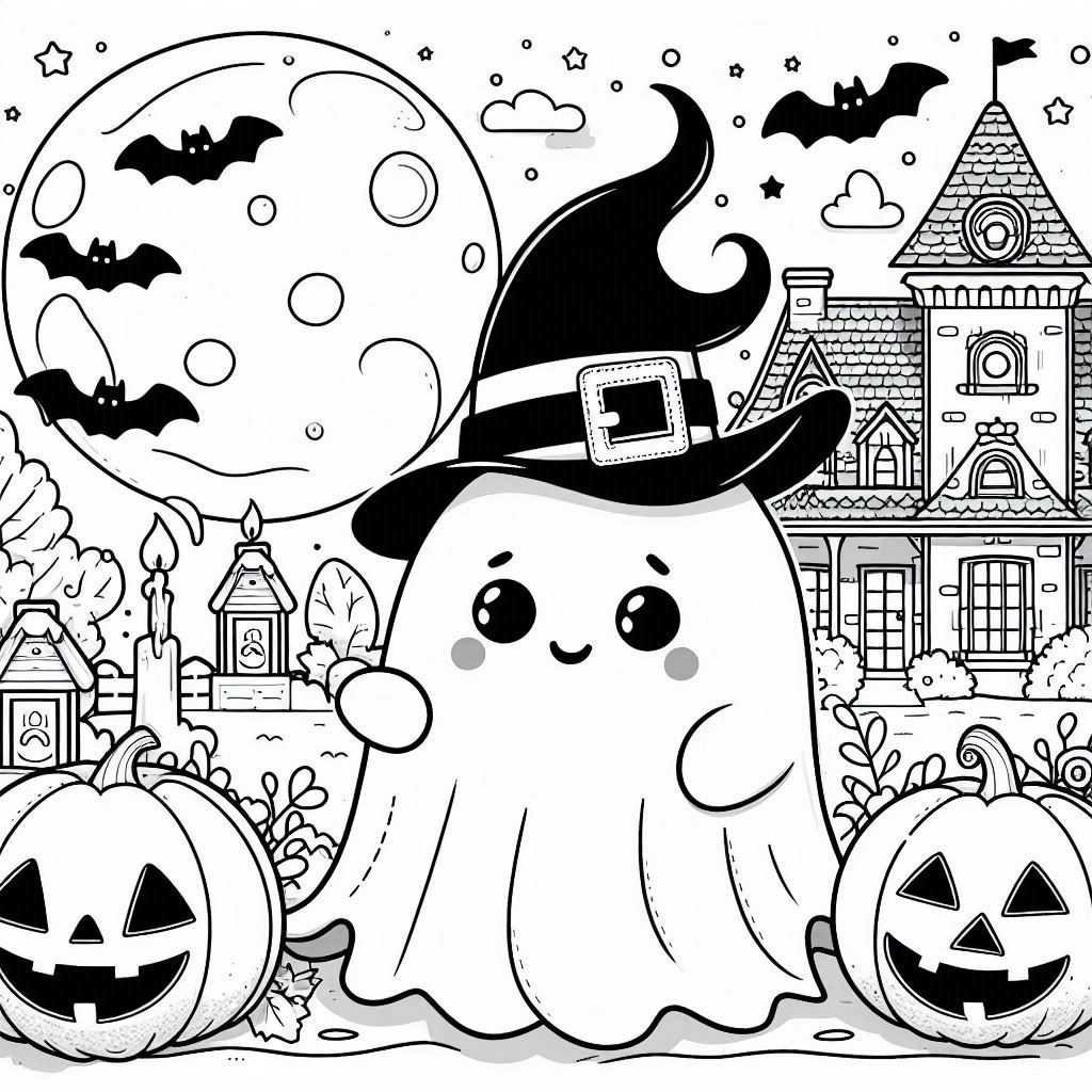 Kleine Spook Halloween kleurplaat4