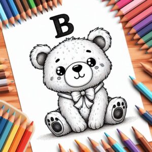 Letter B-dieren kleurplaat thumbnail