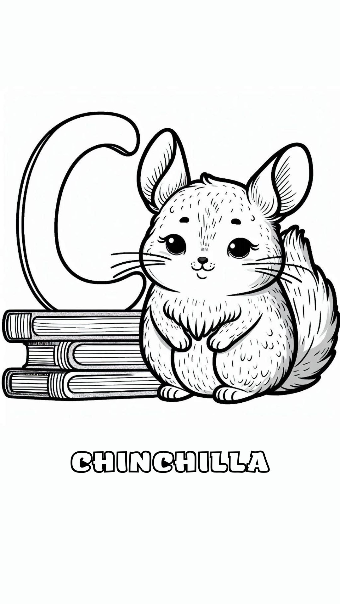 Letter C kleurplaat – Chinchilla