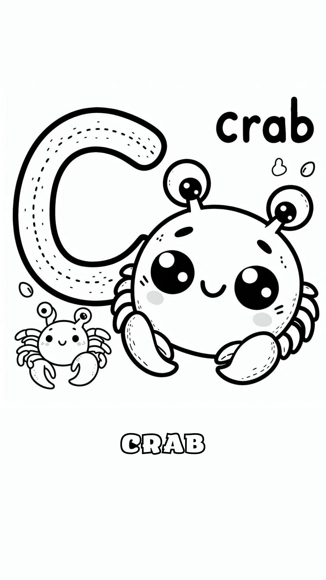 Letter C kleurplaat – Crab