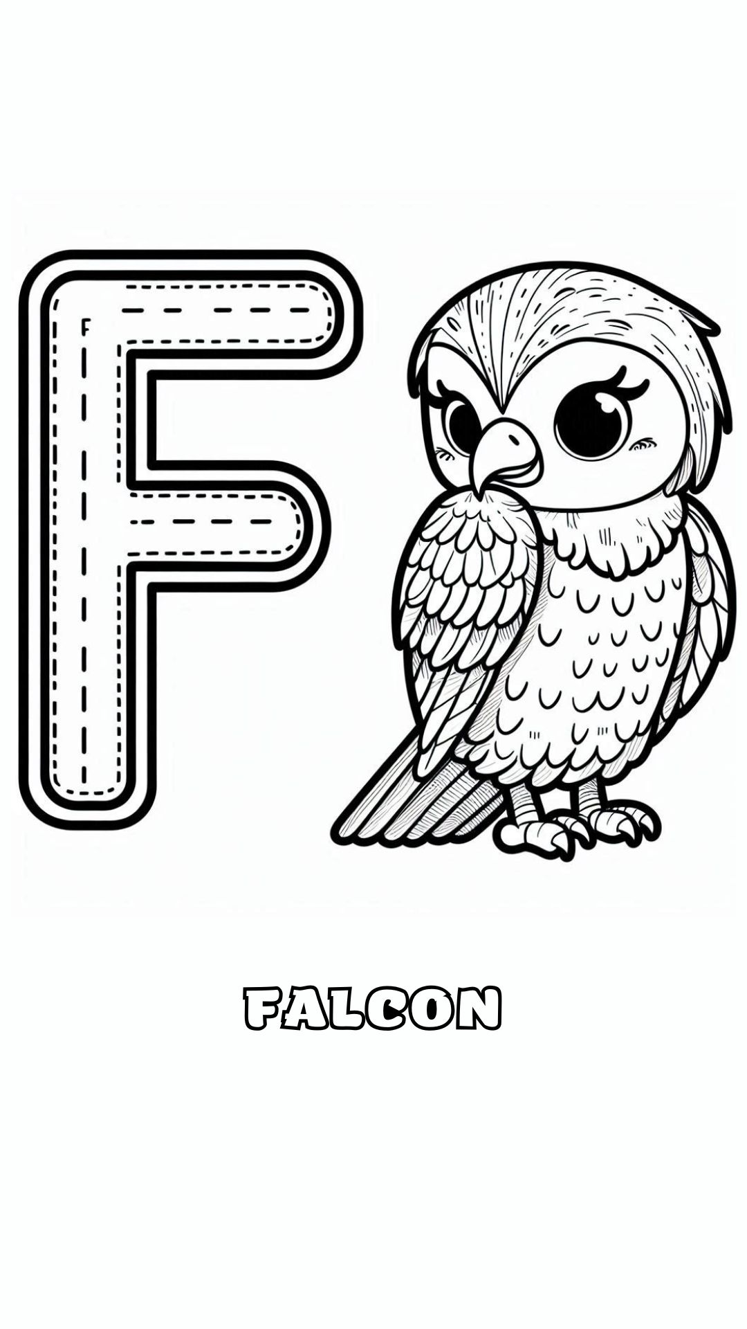 Letter F kleurplaat – Falcon