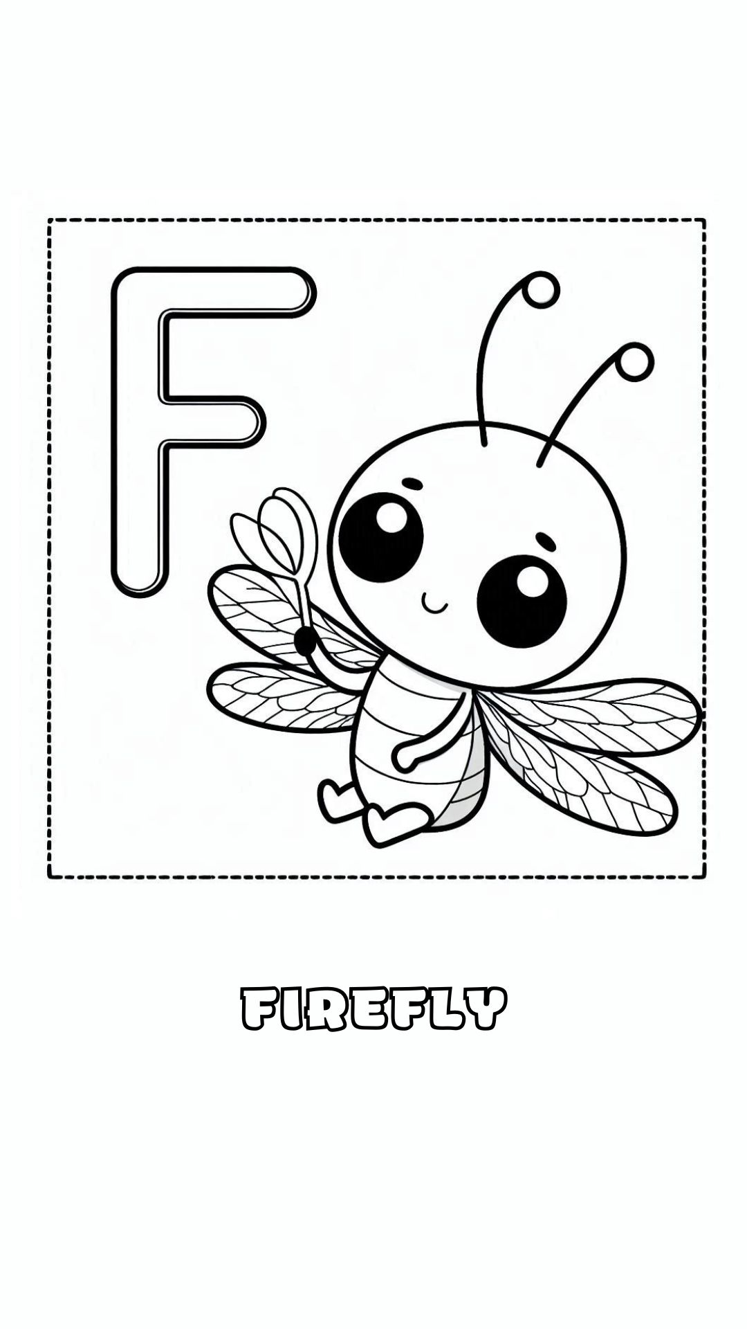 Letter F kleurplaat – Firefly