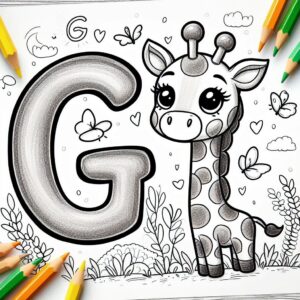 Letter G-dieren kleurplaat thumbnail