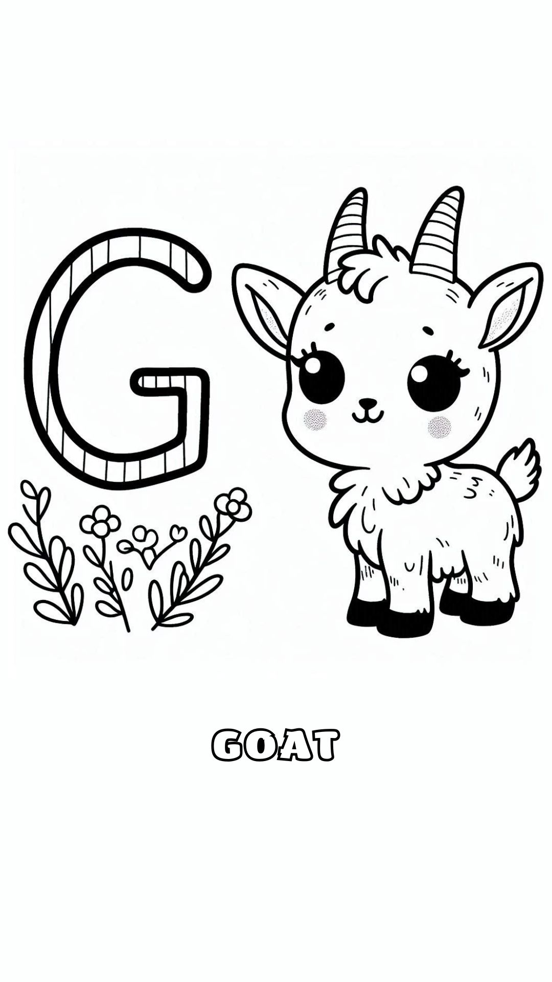 Letter G kleurplaat – Goat