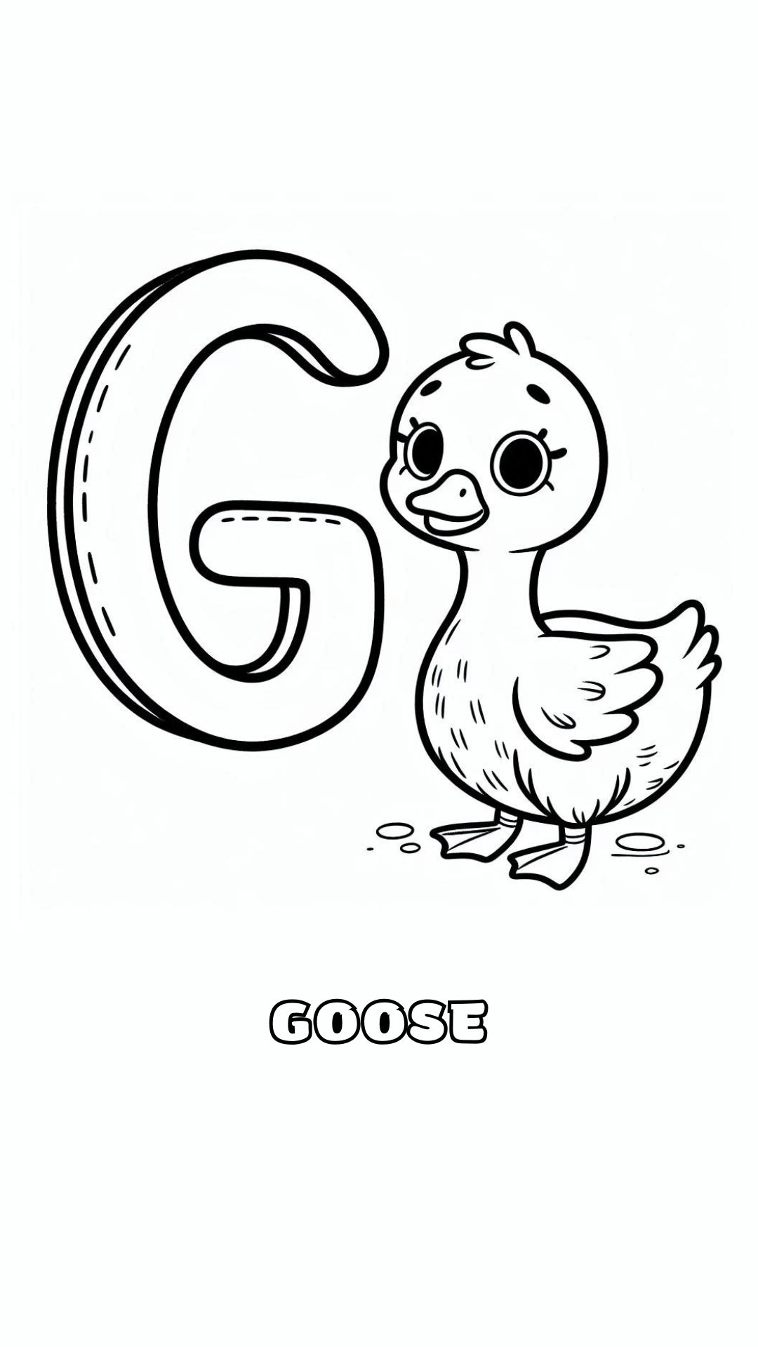 Letter G kleurplaat – Goose