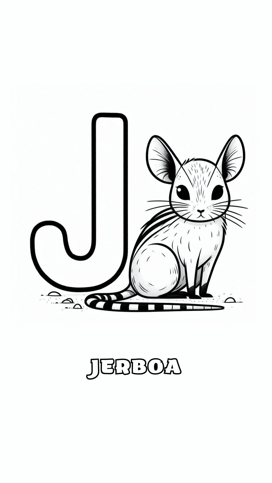 Letter J kleurplaat – Jerboa