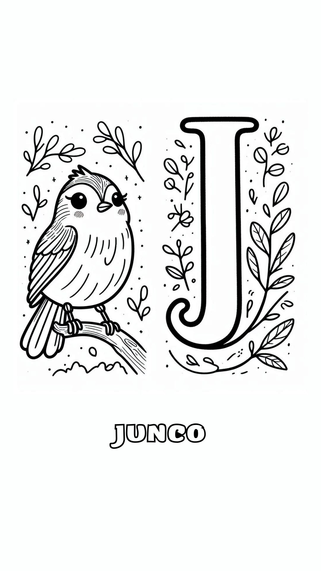 Letter J kleurplaat – Junco