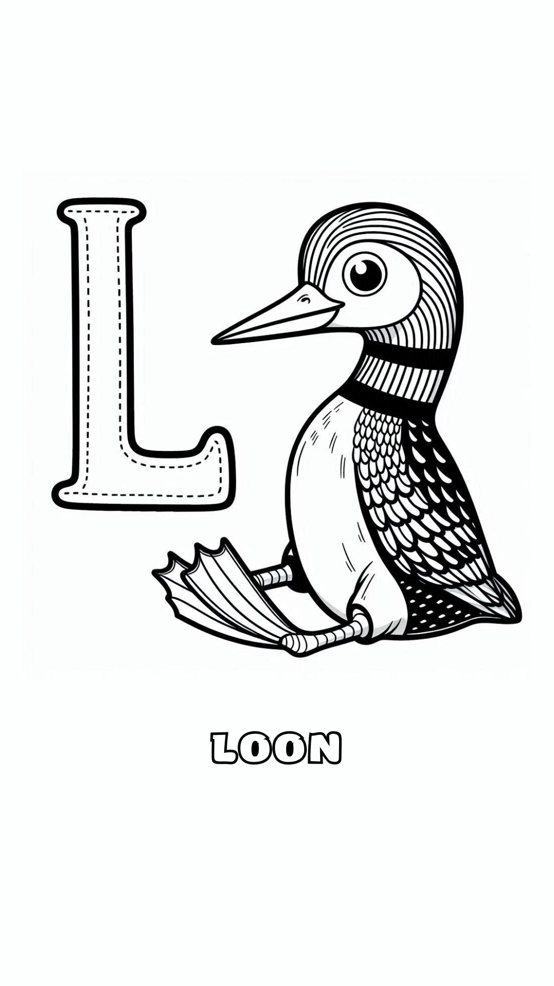 Letter L kleurplaat – Loon