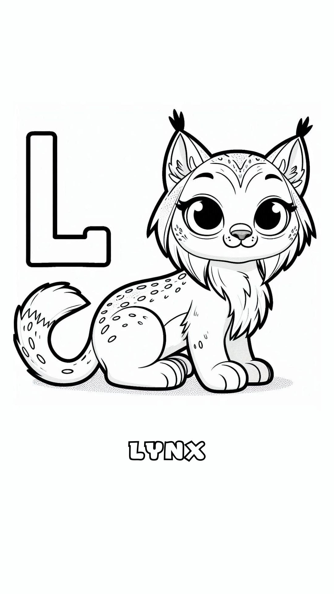 Letter L kleurplaat – Lynx