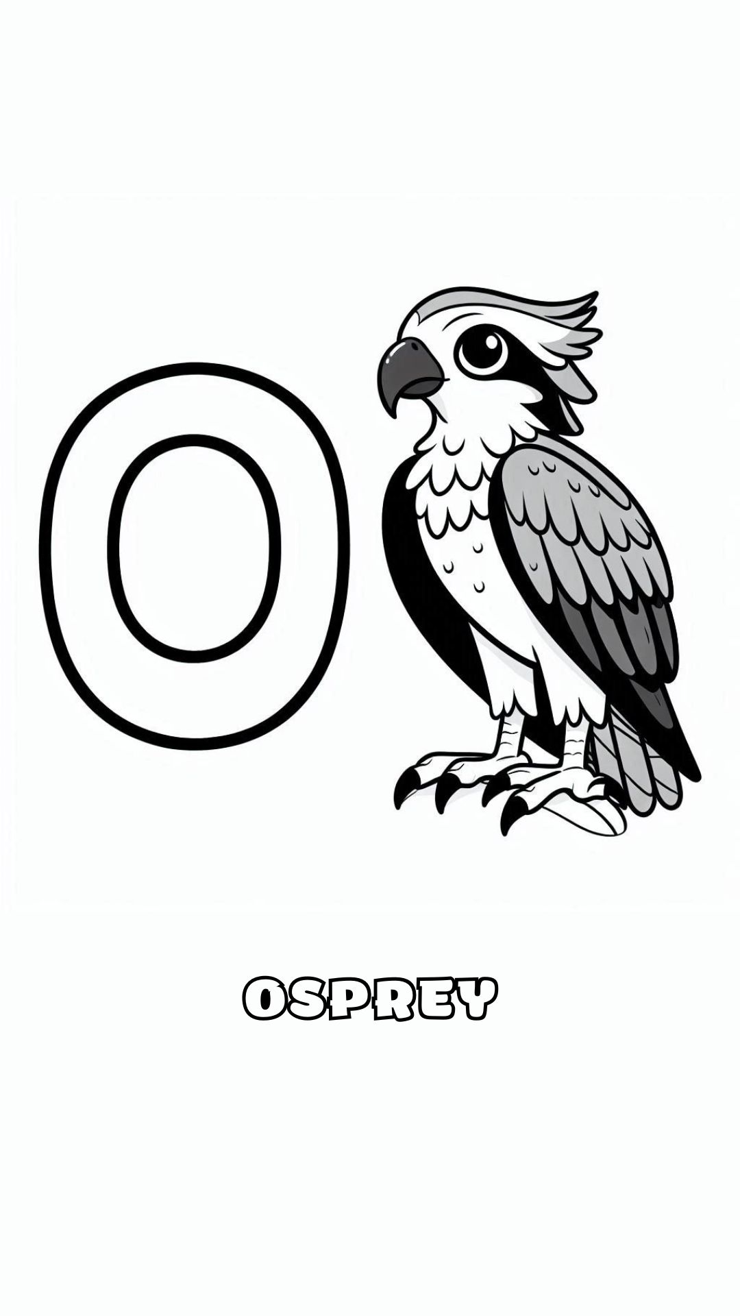 Letter O kleurplaat – Osprey