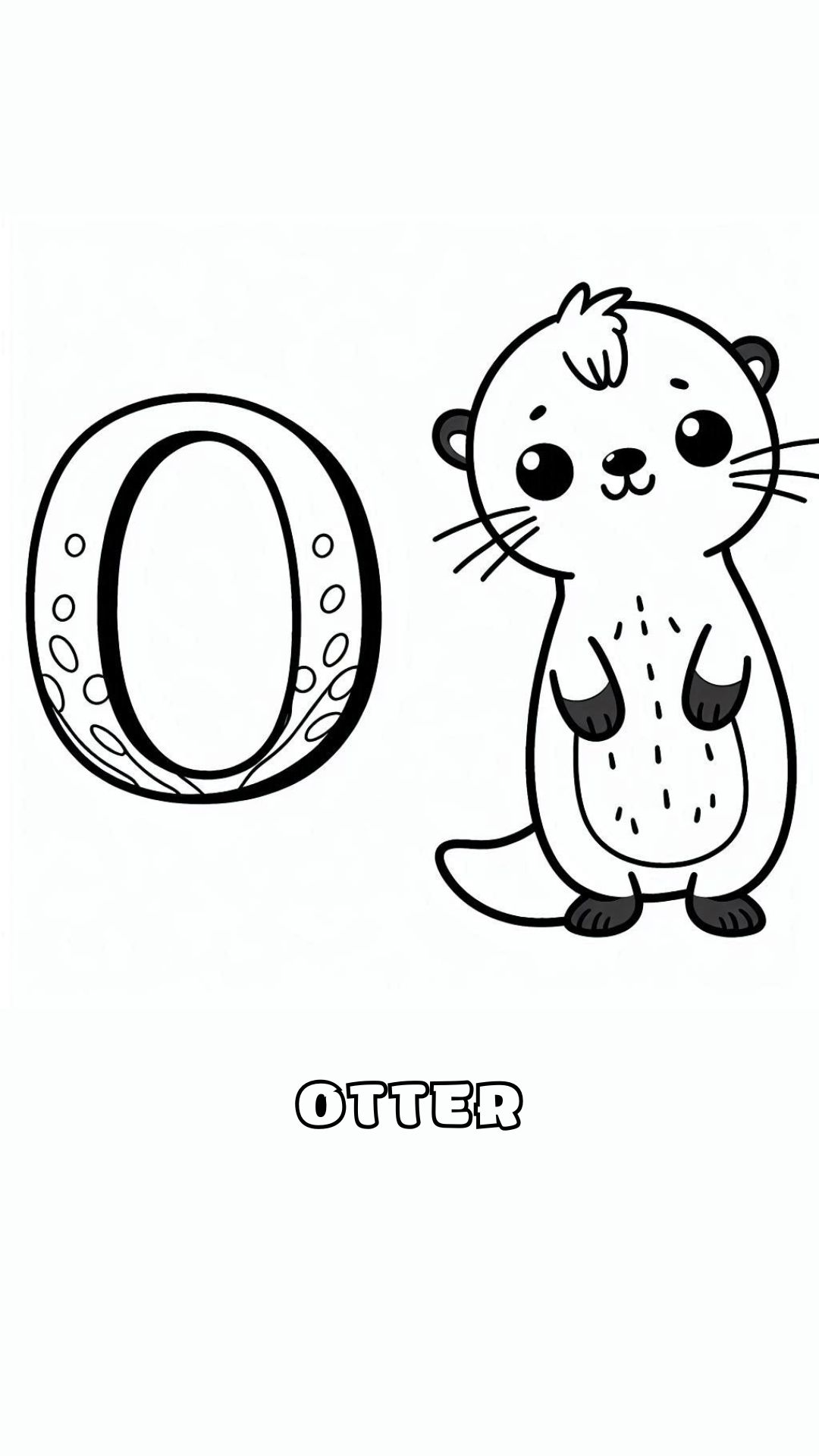 Letter O kleurplaat – Otter