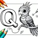 Letter Q-dieren kleurplaat thumbnail