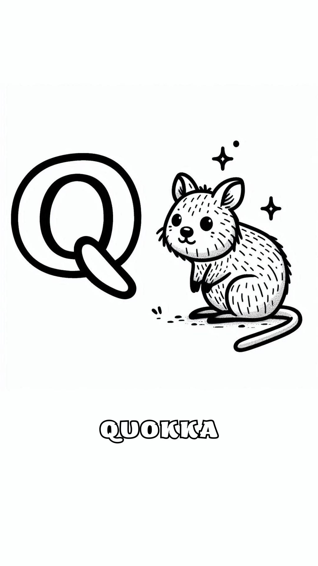 Letter Q kleurplaat – Quokka