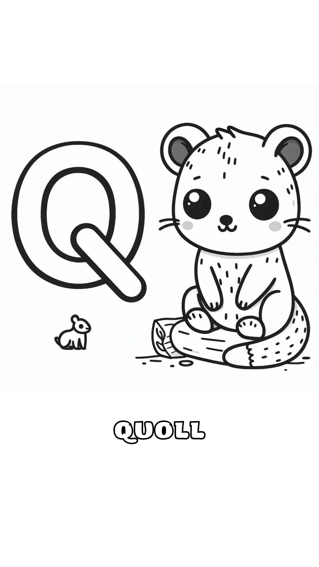 Letter Q kleurplaat – Quoll