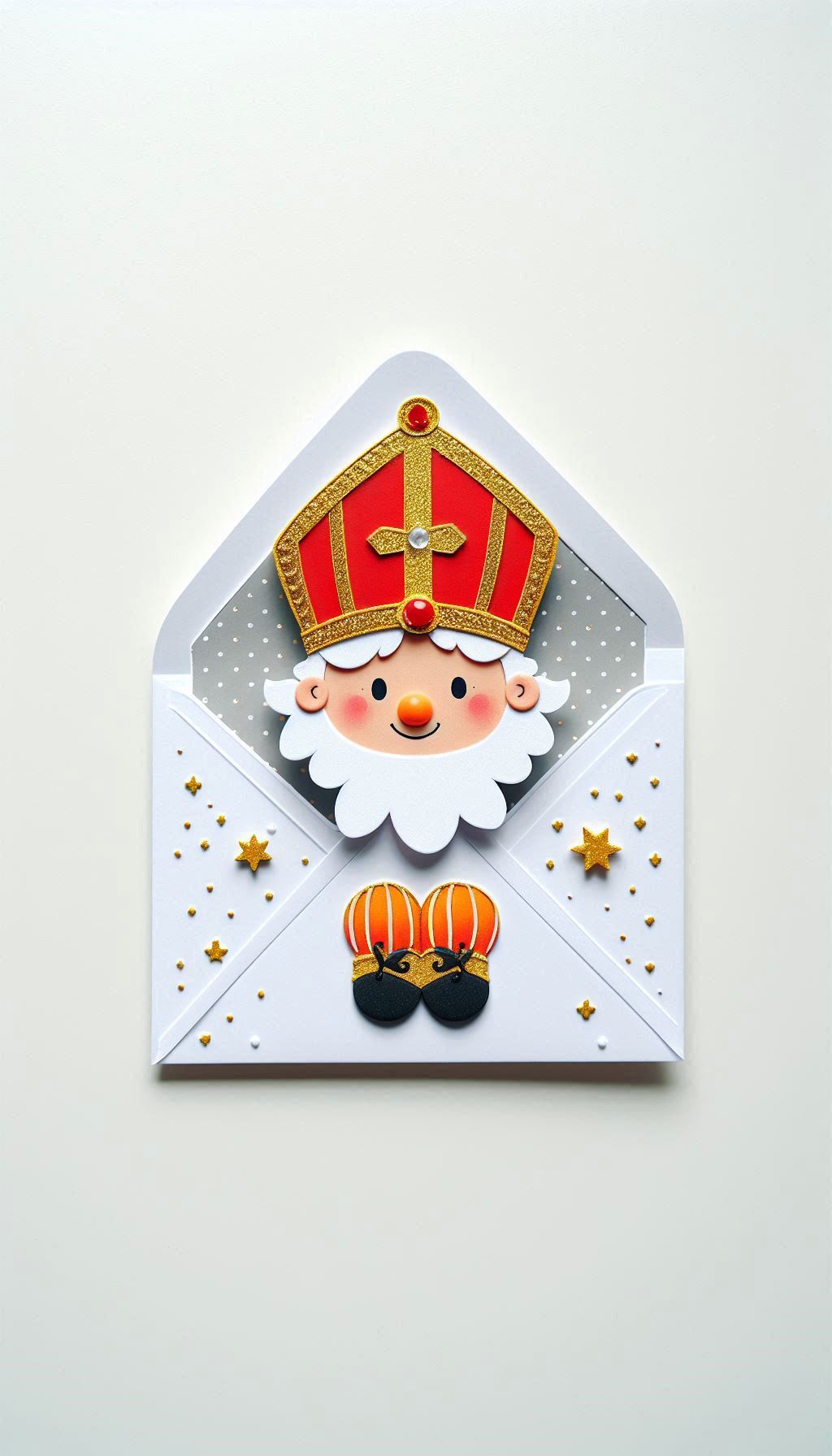 Papieren envelop versierd met Sinterklaas Knutselen1