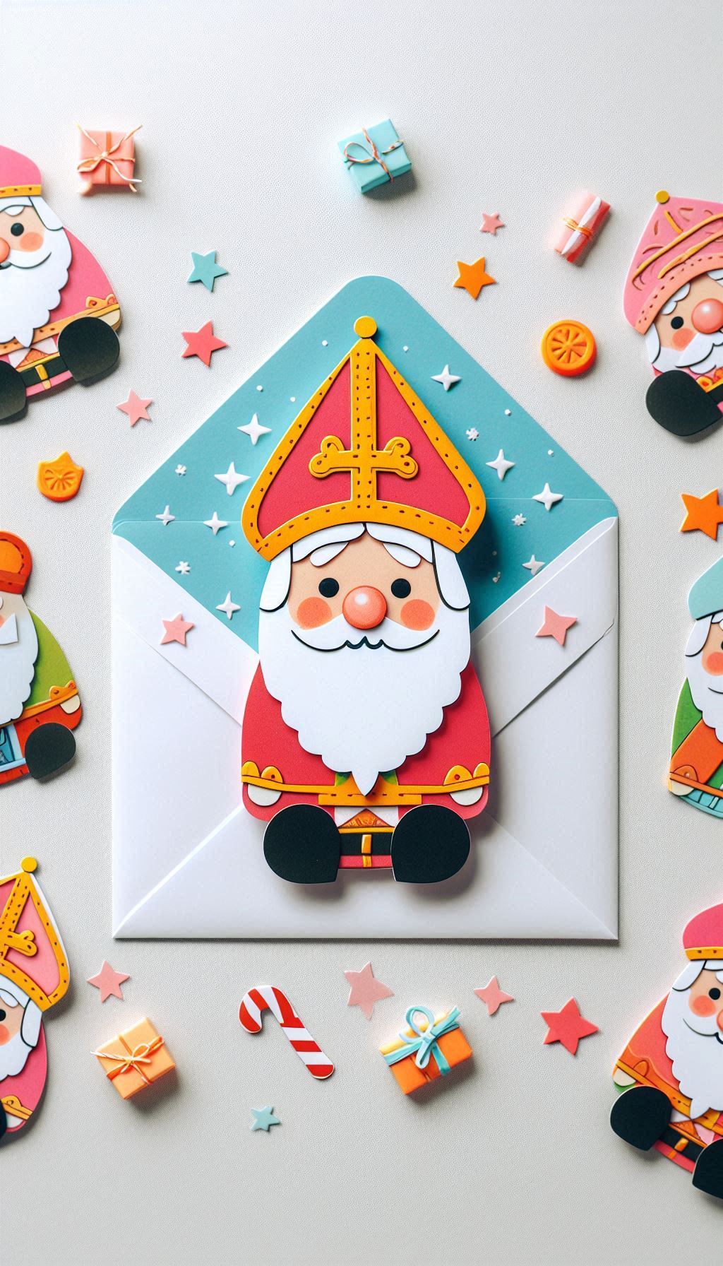 Papieren envelop versierd met Sinterklaas Knutselen13