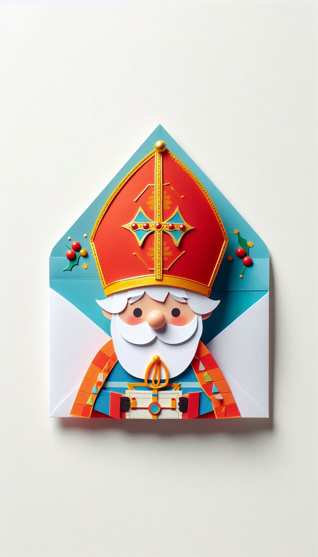 Papieren envelop versierd met Sinterklaas Knutselen2