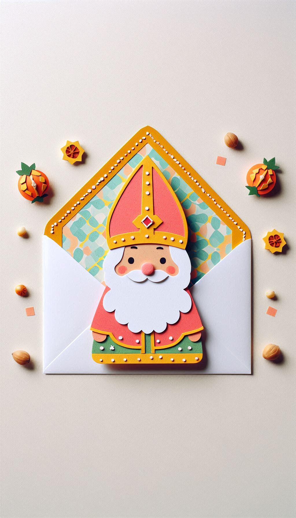 Papieren envelop versierd met Sinterklaas Knutselen5