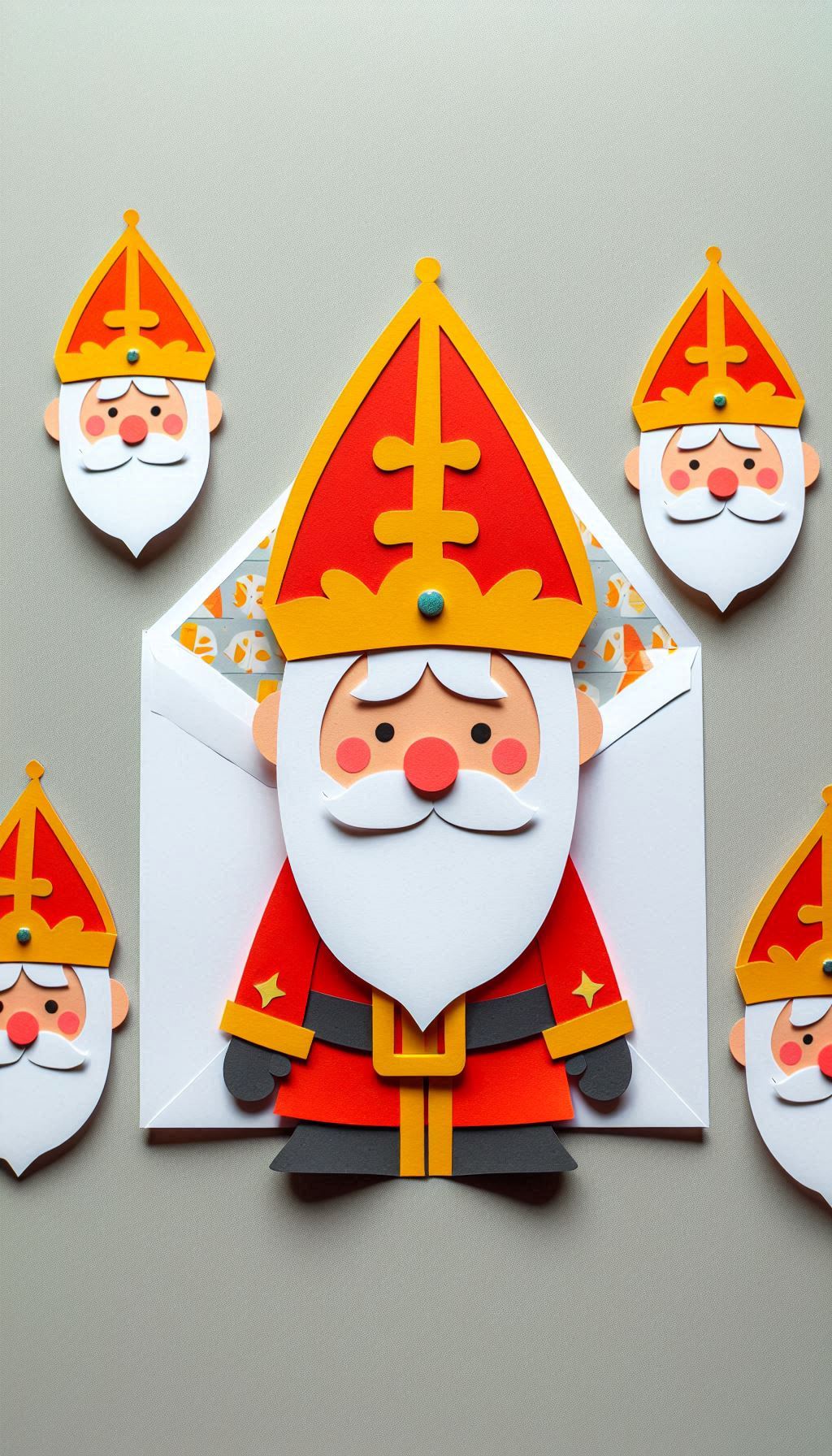 Papieren envelop versierd met Sinterklaas Knutselen8