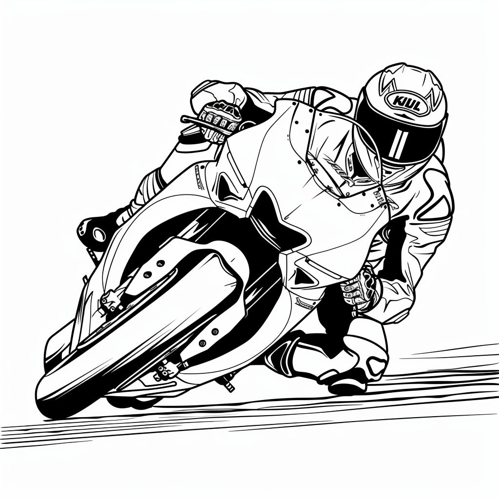 Raceauto MotoGP kleurplaat print