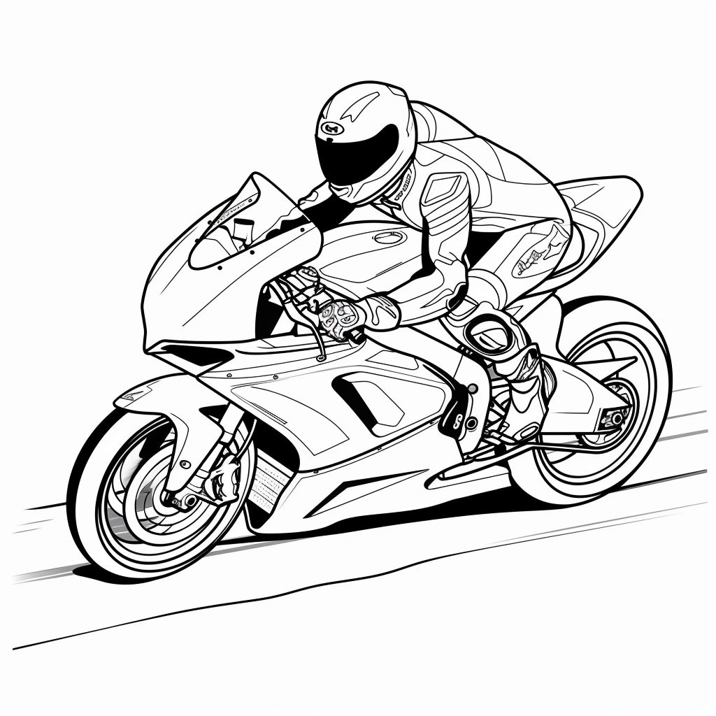 Raceauto MotoGP kleurplaat tekening