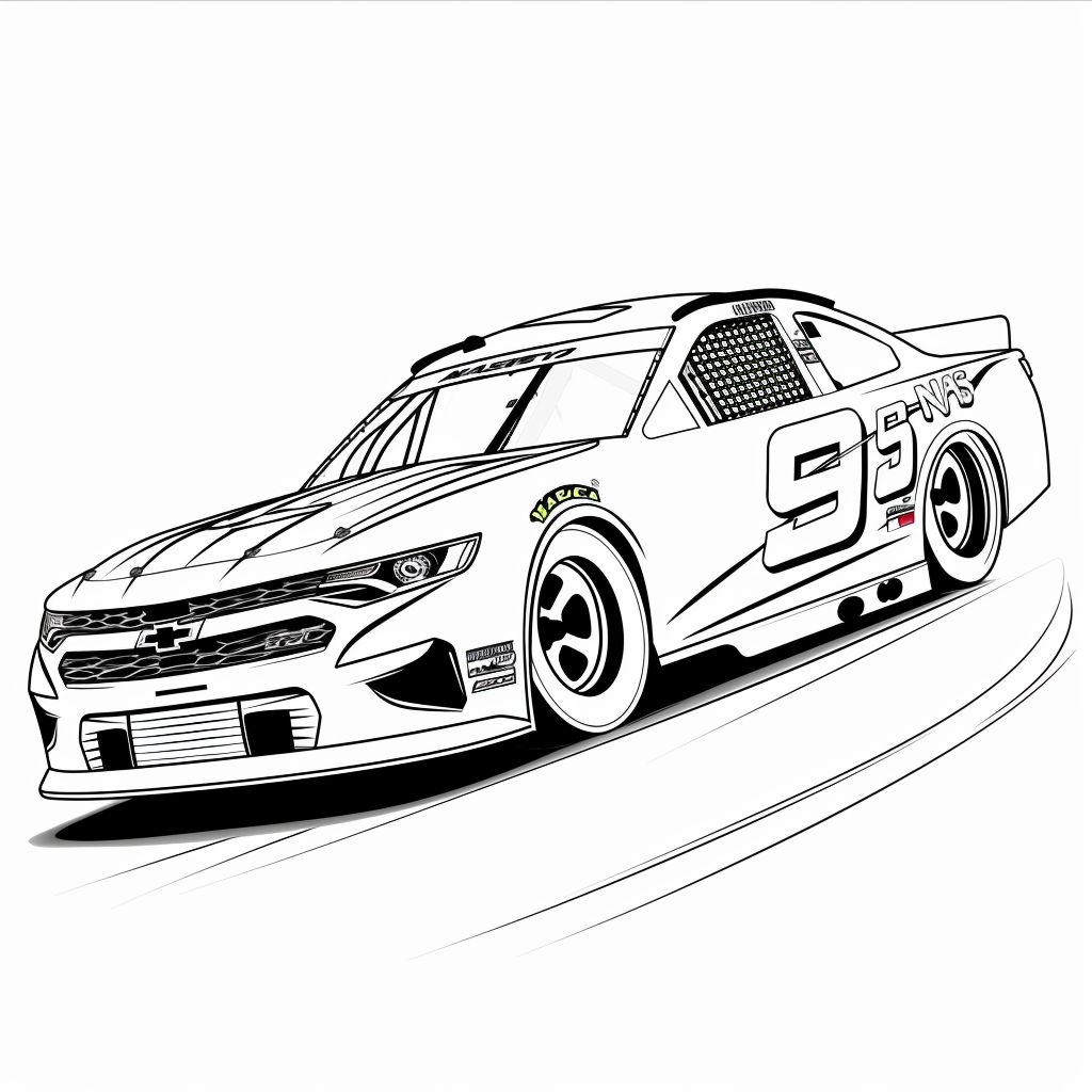 Raceauto NASCAR kleurplaat online