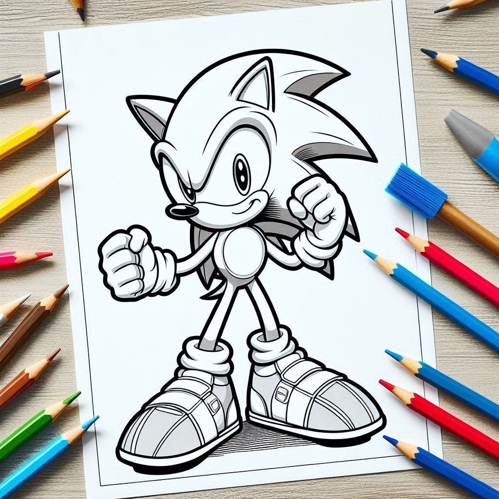 Sonic kleurplaat thumbnail