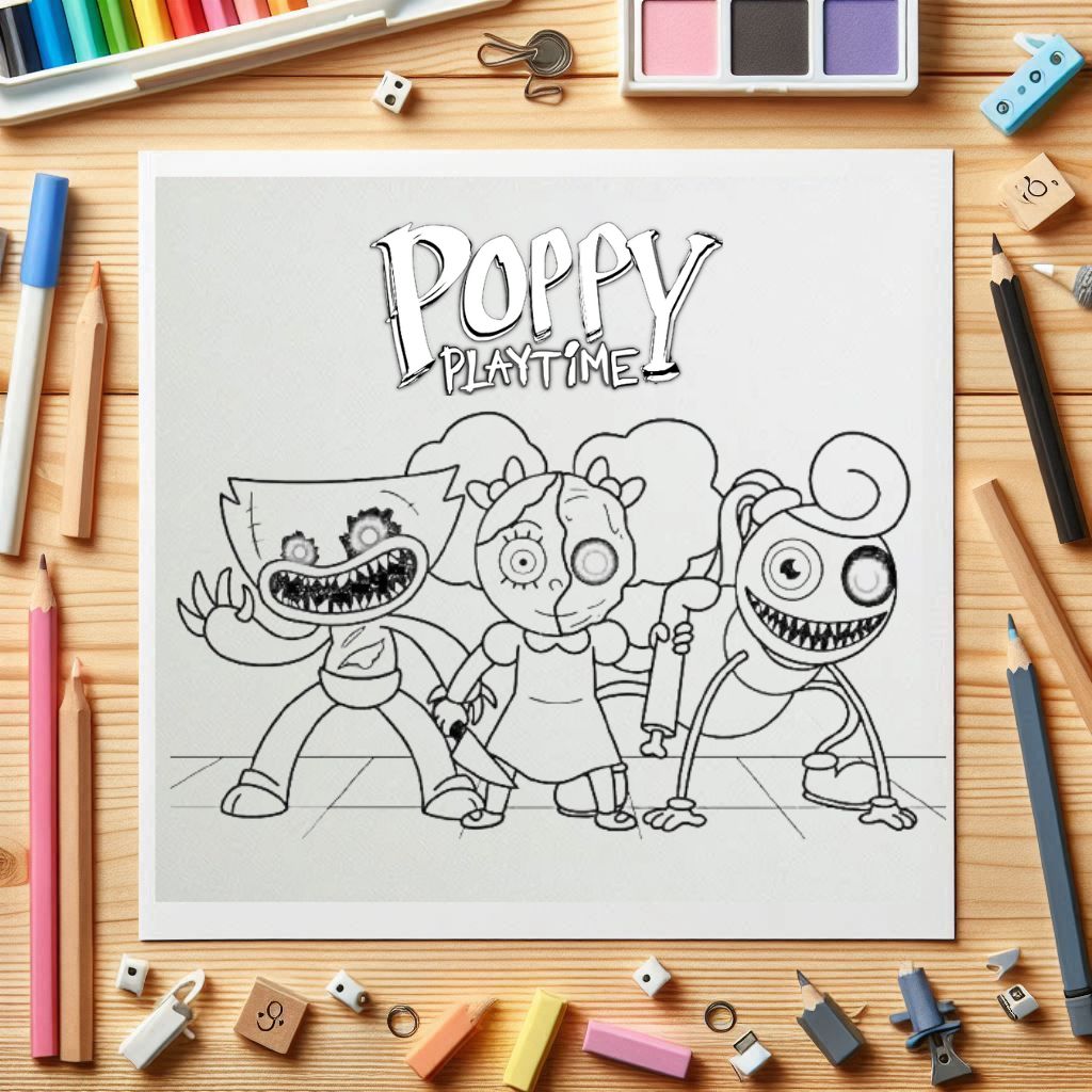 Poppy playtime kleurplaat thumbnail