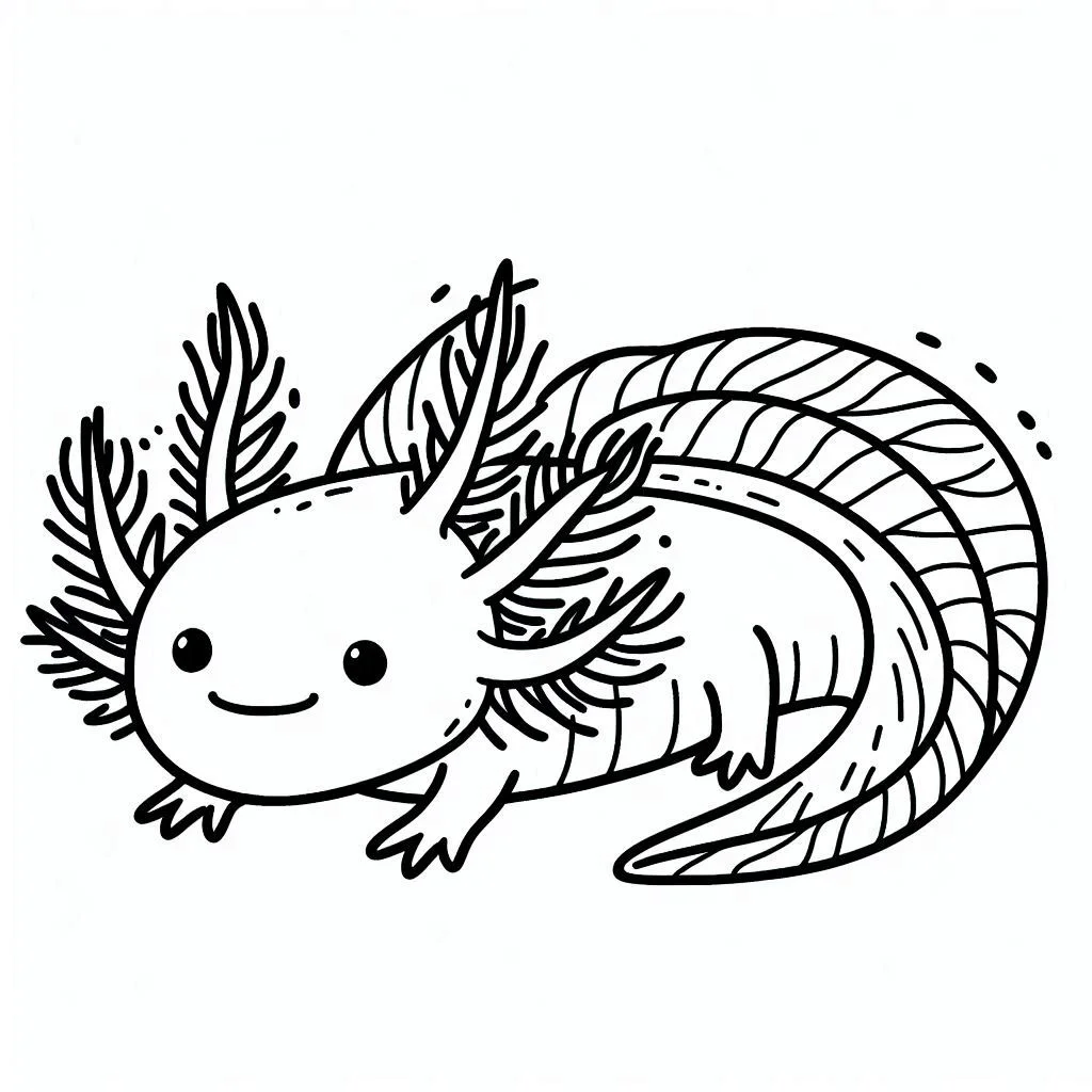 Axolotl kleurplaat unieke1