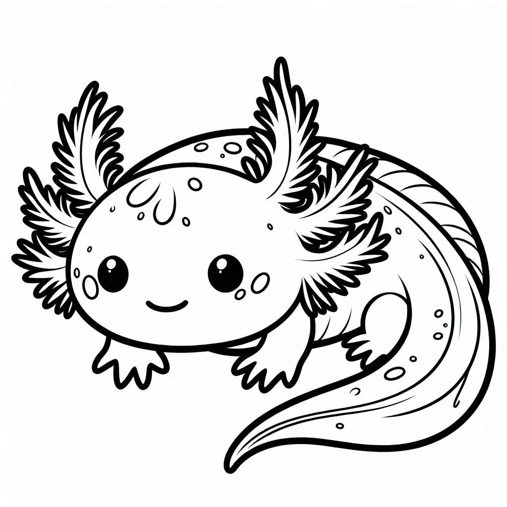 Axolotl kleurplaat unieke11