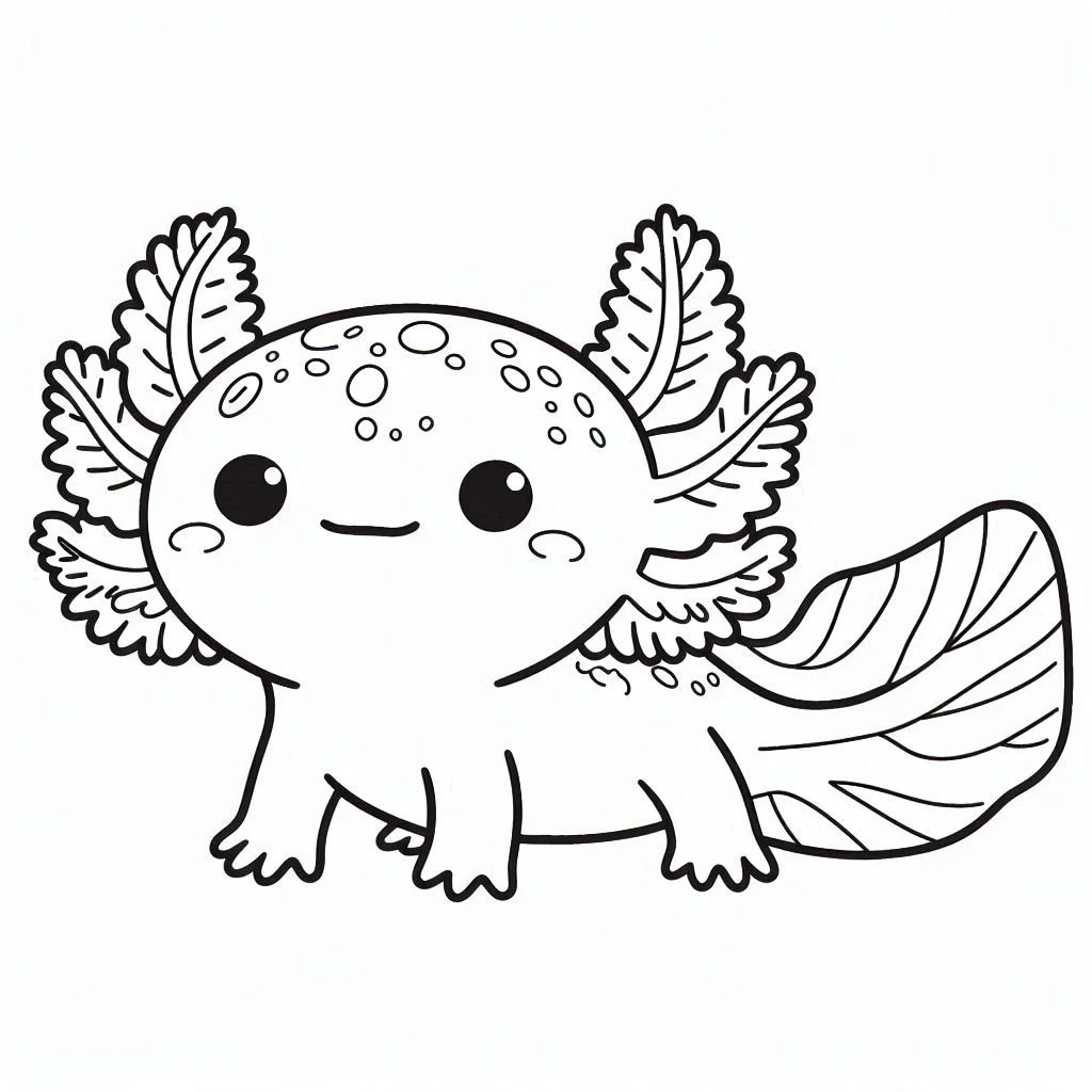 Axolotl kleurplaat unieke12