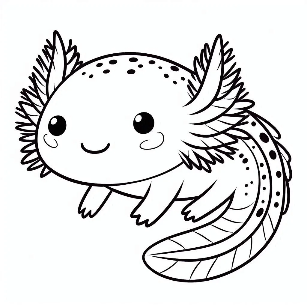 Axolotl kleurplaat unieke13