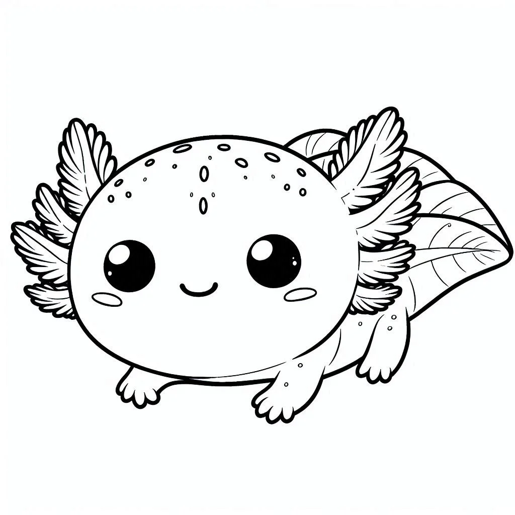 Axolotl kleurplaat unieke2