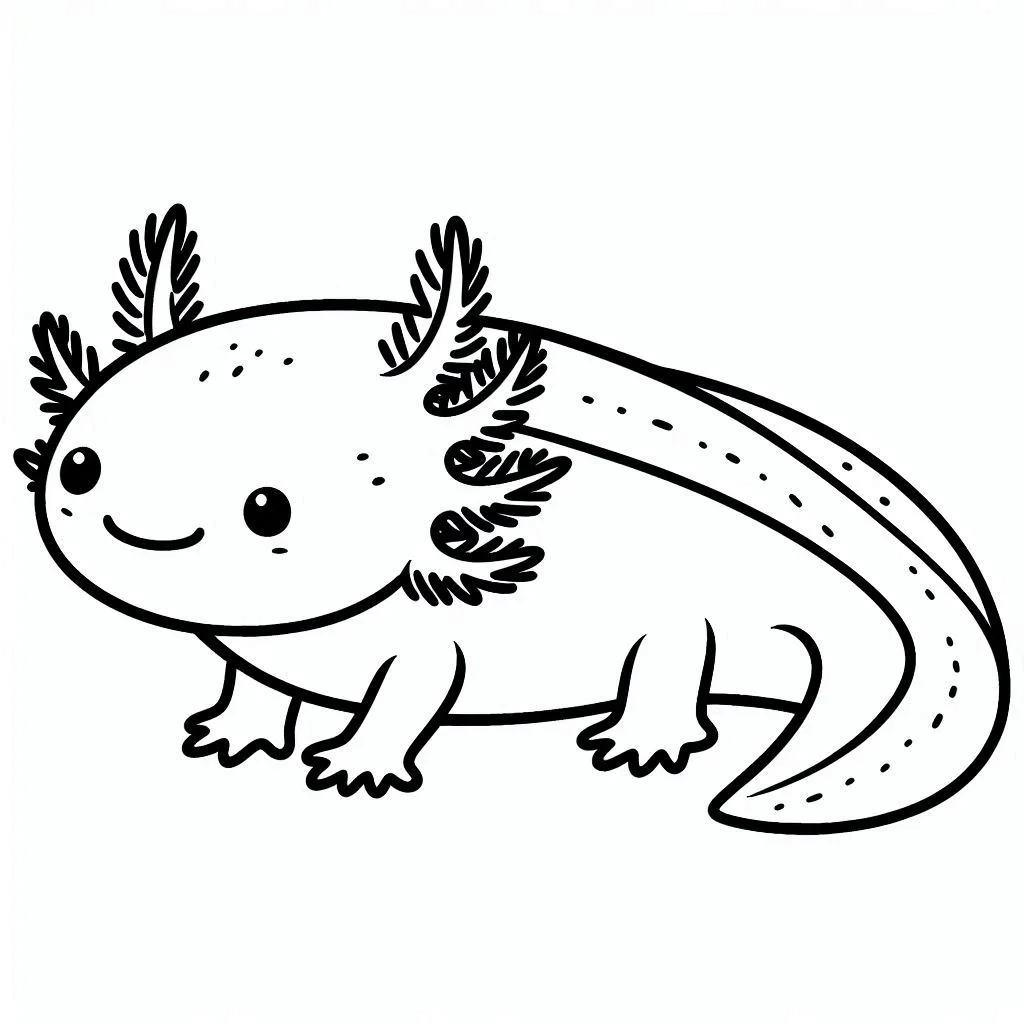 Axolotl kleurplaat unieke9