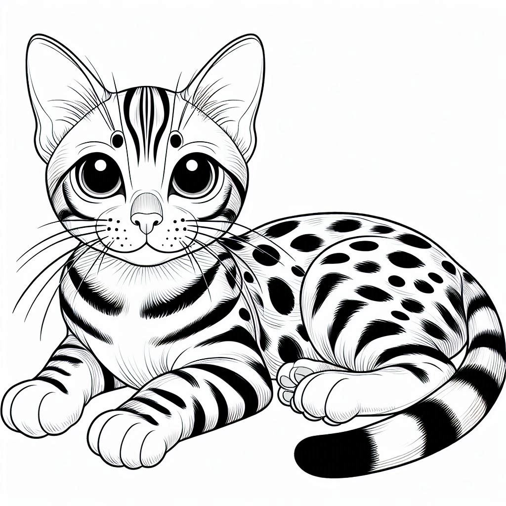 Bengal kat kleurplaat1