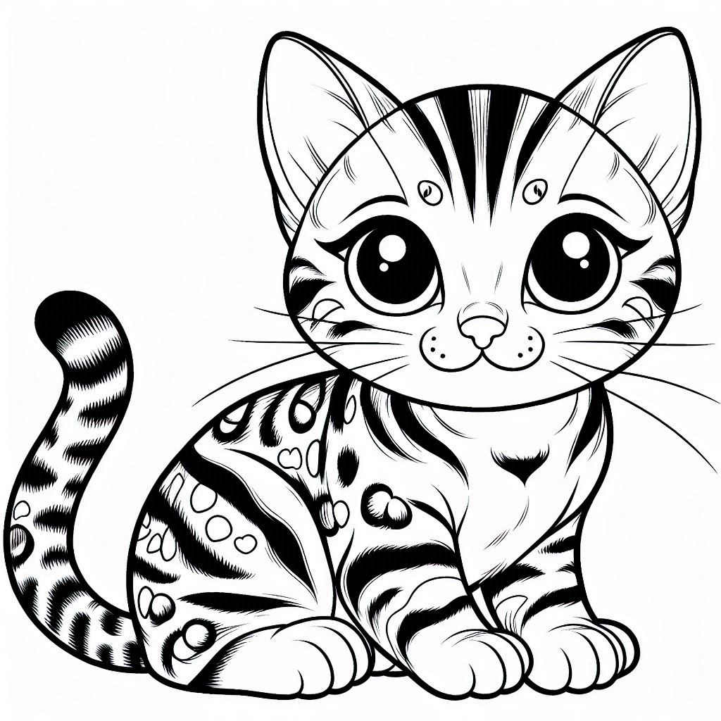 Bengal kat kleurplaat7