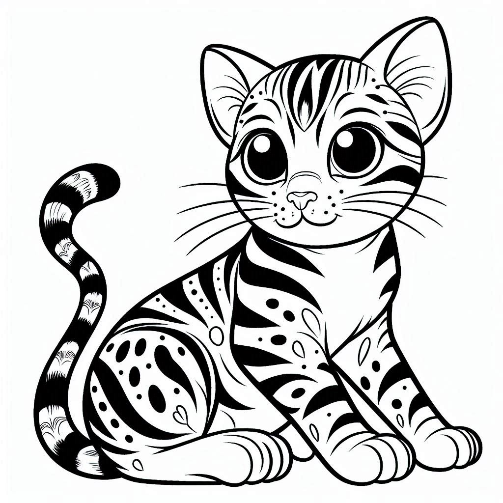 Bengal kat kleurplaat9