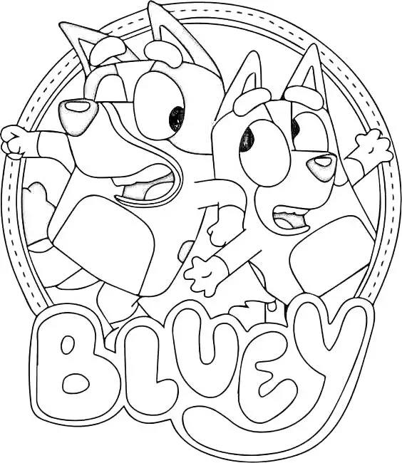 Bluey kleurplaat voor kinderen8