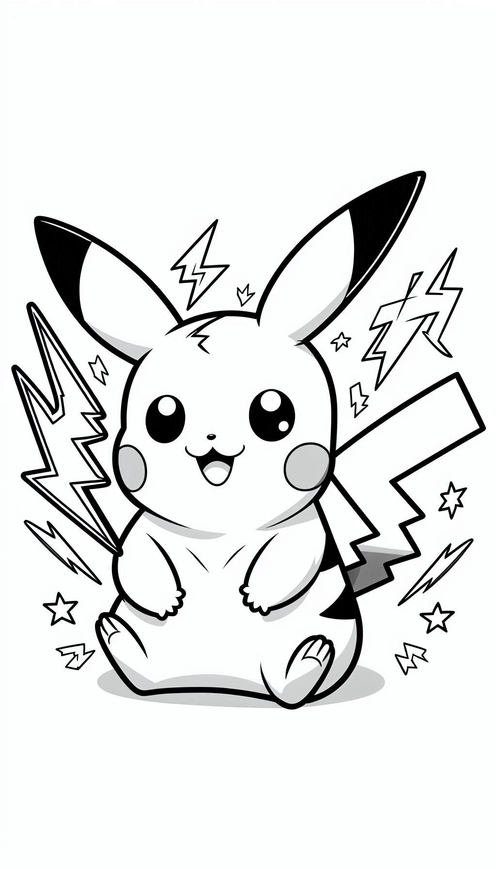 Cartoon Pikachu met vonken